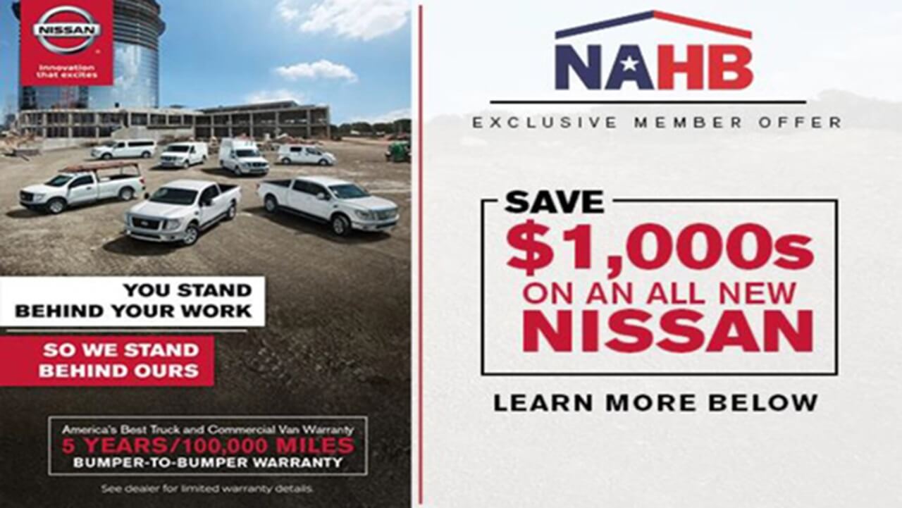 NAHB Members can save $1,000s on ALL NEW Nissans